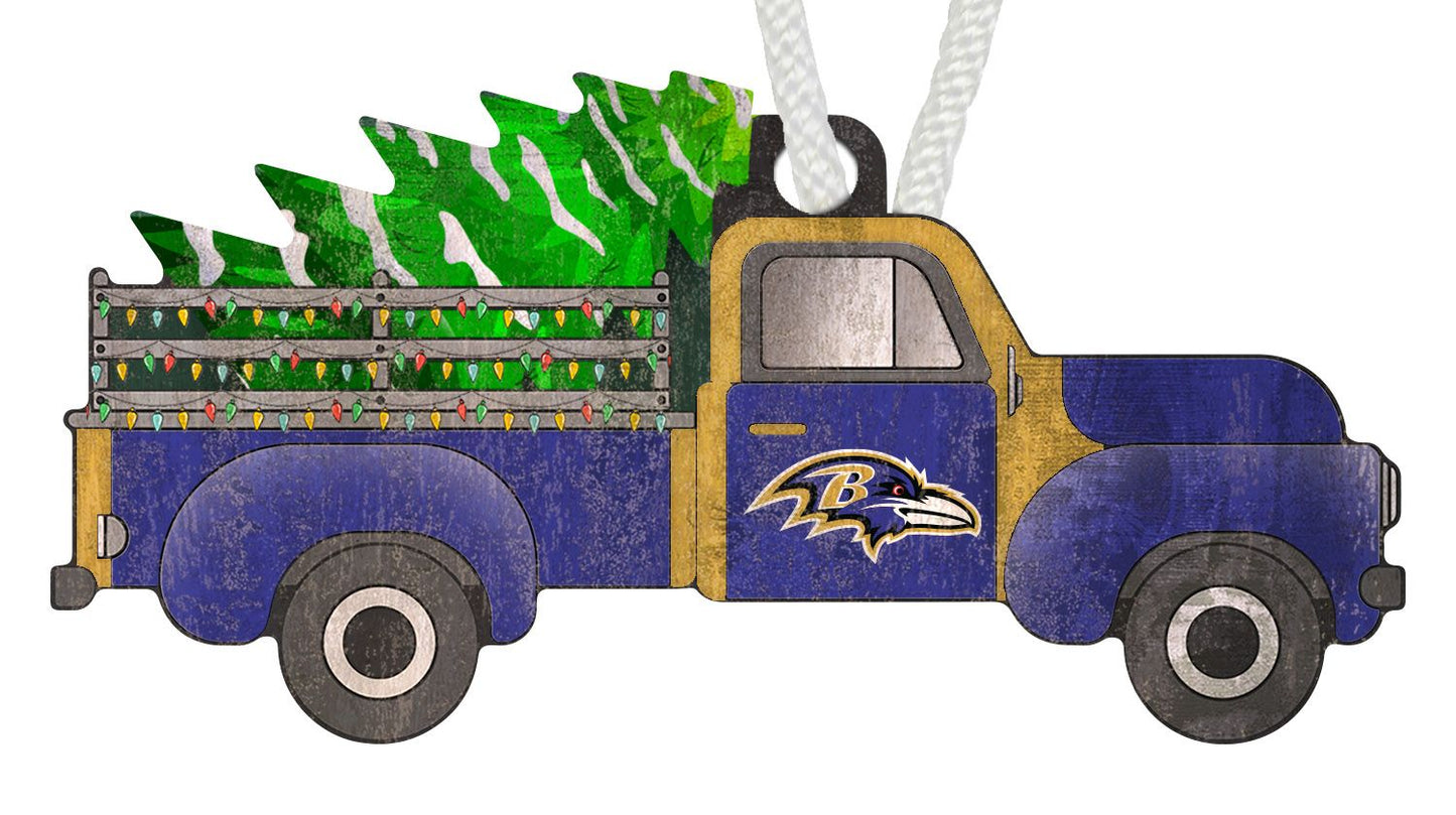 Baltimore Ravens Christmas Truck Ornament by Fan Creations