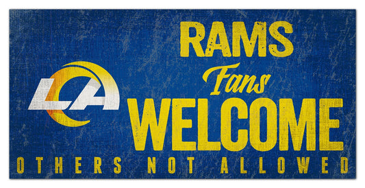 Los Angeles Rams Fans Welcome 6" x 12"  Sign by Fan Creations