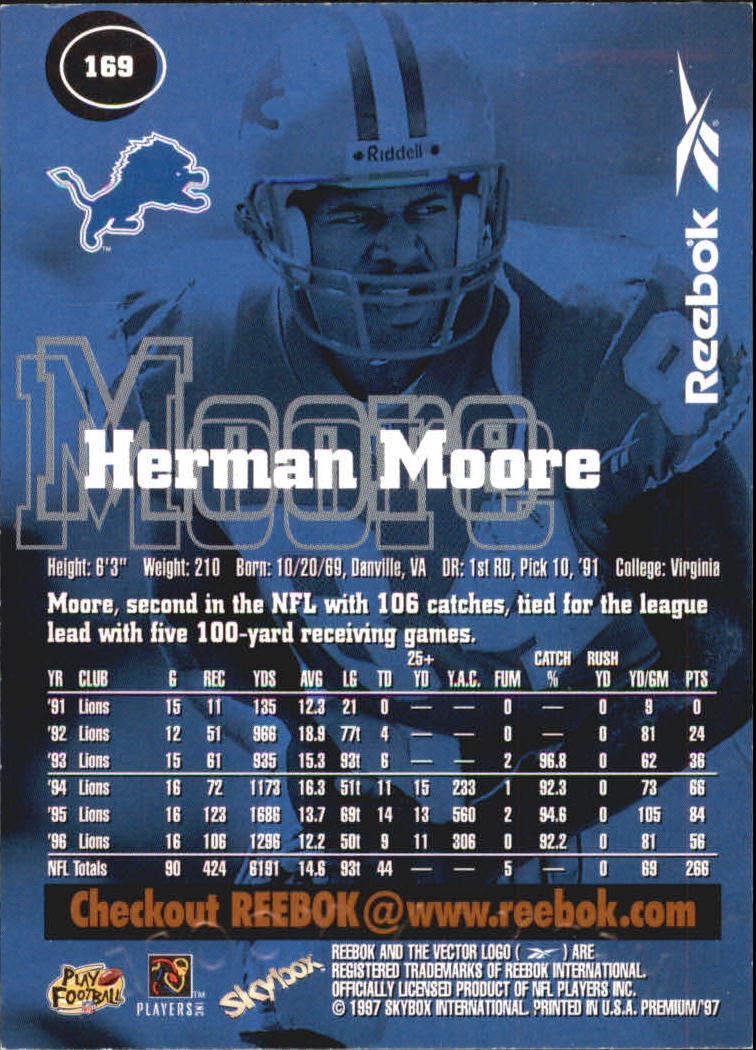 1997 SkyBox Premium Reebok #169 Herman Moore - Football card