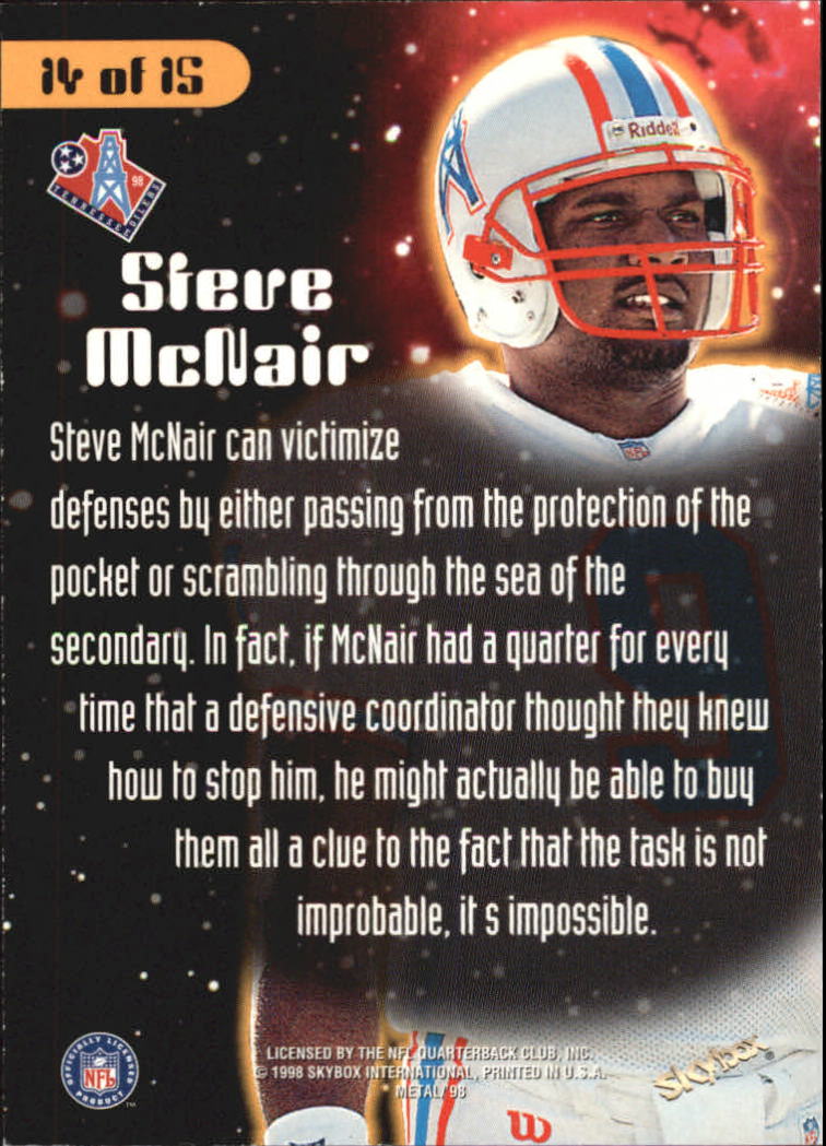 1998 Metal Universe Planet Football #14 Steve McNair - Football Card