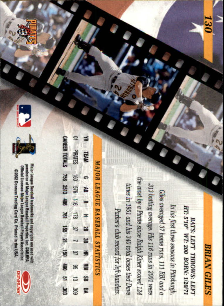 2002 Studio #130 Brian Giles - Baseball Card NM-MT