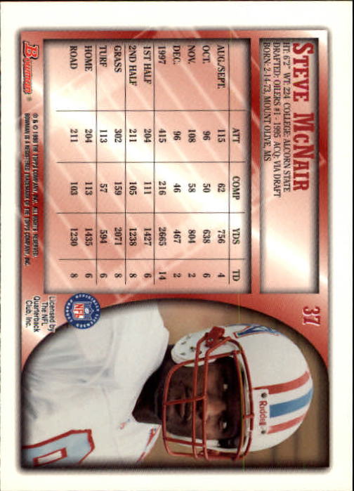 1998 Bowman #37 Steve McNair - Football Card NM-MT