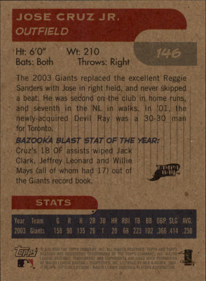 2004 Bazooka Minis #146 Jose Cruz Jr. - Baseball Card NM-MT