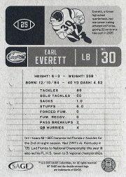 2007 SAGE HIT #25 Earl Everett - Football Card
