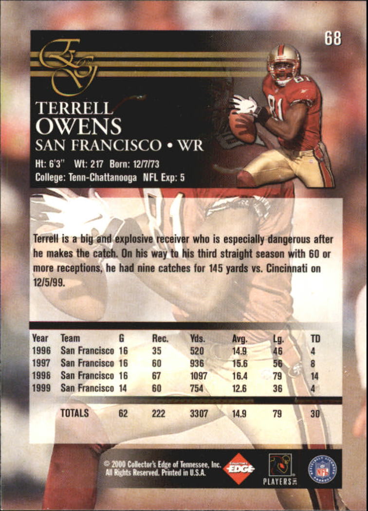 2000 Collector's Edge EG #68 Terrell Owens - Football Card
