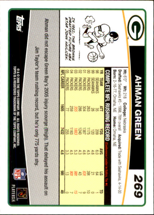 2006 Topps #269 Ahman Green - Football Card