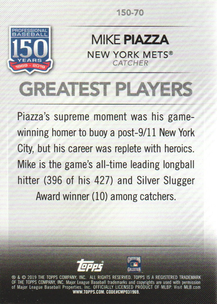 2019 Topps 150 Years of Professional Baseball #15070 Mike Piazza - Baseball Card NM-MT