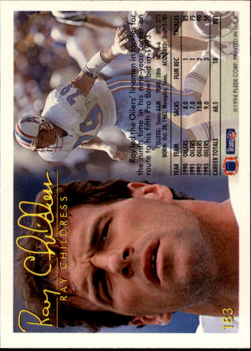 1994 Fleer #183 Ray Childress - Football Card