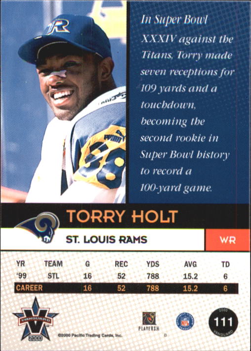 2000 Vanguard #111 Torry Holt - Football Card
