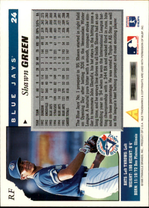 1996 Score #24 Shawn Green - Baseball Card NM-MT
