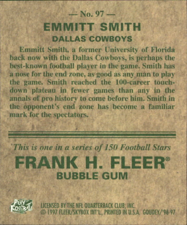 1997 Fleer Goudey #97 Emmitt Smith - Football Card