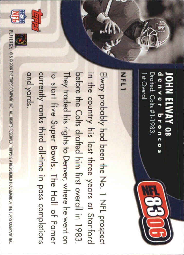 2006 Topps NFL 8306 #NFL1 John Elway - Football Card