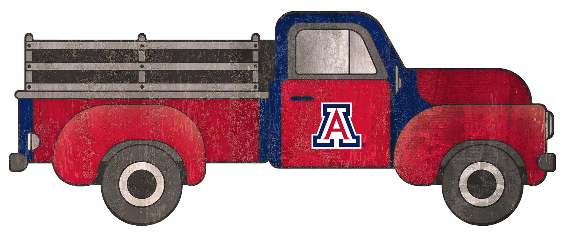 Arizona Wildcats 15" Truck Sign, distressed design with team colors and logo. Made in USA, ready to hang, indoor use.