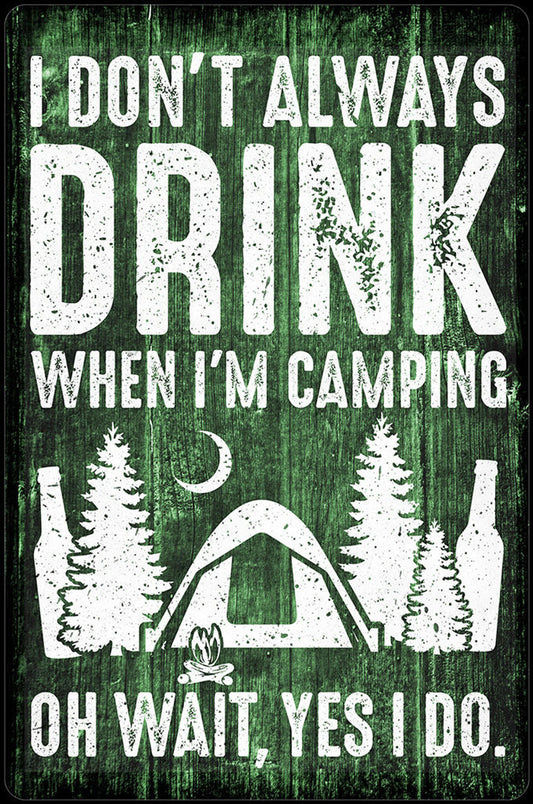 Camping 7.75" x 11.75 Metal Aluminum Sign - 7020