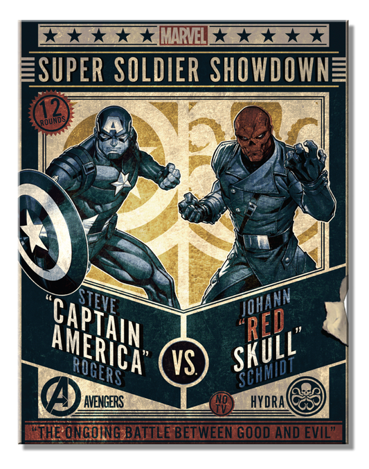 Captain America vs Red Skull 16" x 12.5" Metal Tin Sign - 2755
