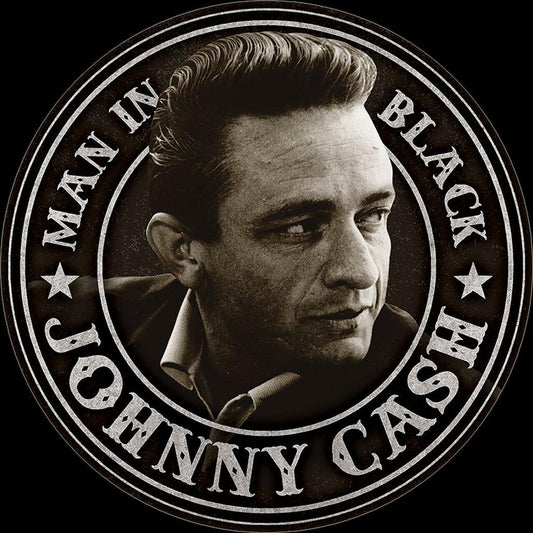 Johnny Cash - Man in Black Round 11.75" Round Metal Aluminum Sign - 2343