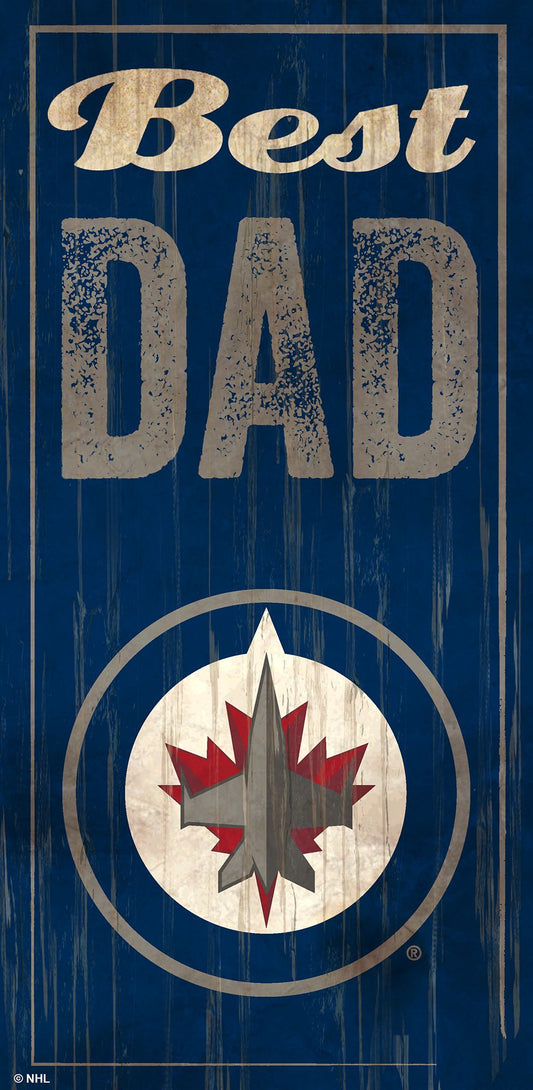 Winnipeg Jets Best Dad 6" x 12" Sign by Fan Creations