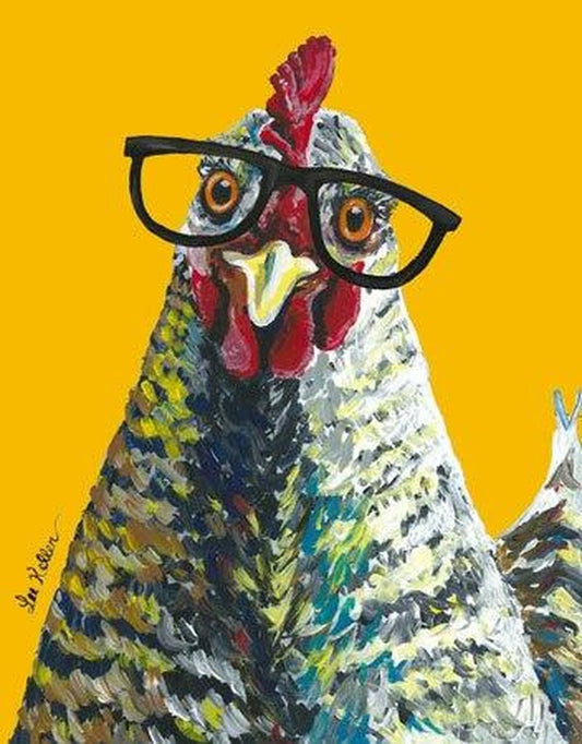 Chicken Glasses 12.5" x 16" Metal Tin Sign - 2417