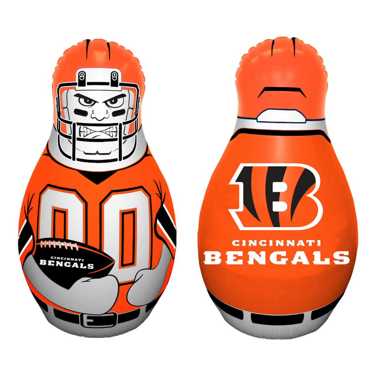 Kids inflatable toy punching bag with Cincinnati Bengals football player graphics