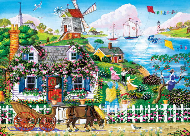 Hometown Gallery - Rambling Rose Cottage 1000 Piece Jigsaw Puzzle by Masterpieces