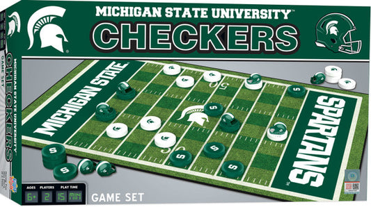 Michigan State Spartans Checkers Board Game by Masterpieces