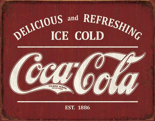 COKE - Est 1886 16" x 12.5" Metal Tin Sign - 2311