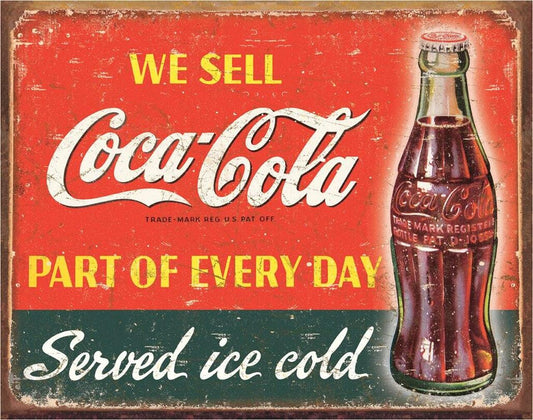 COKE - Part of Every Day 16" x 12.5" Metal Tin Sign - 1820