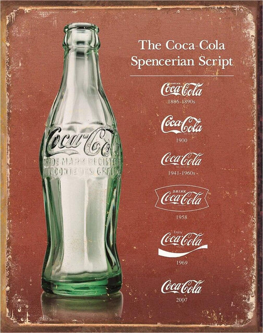 COKE - Script Heritage 12.5" x 16" Metal Tin Sign - 1952