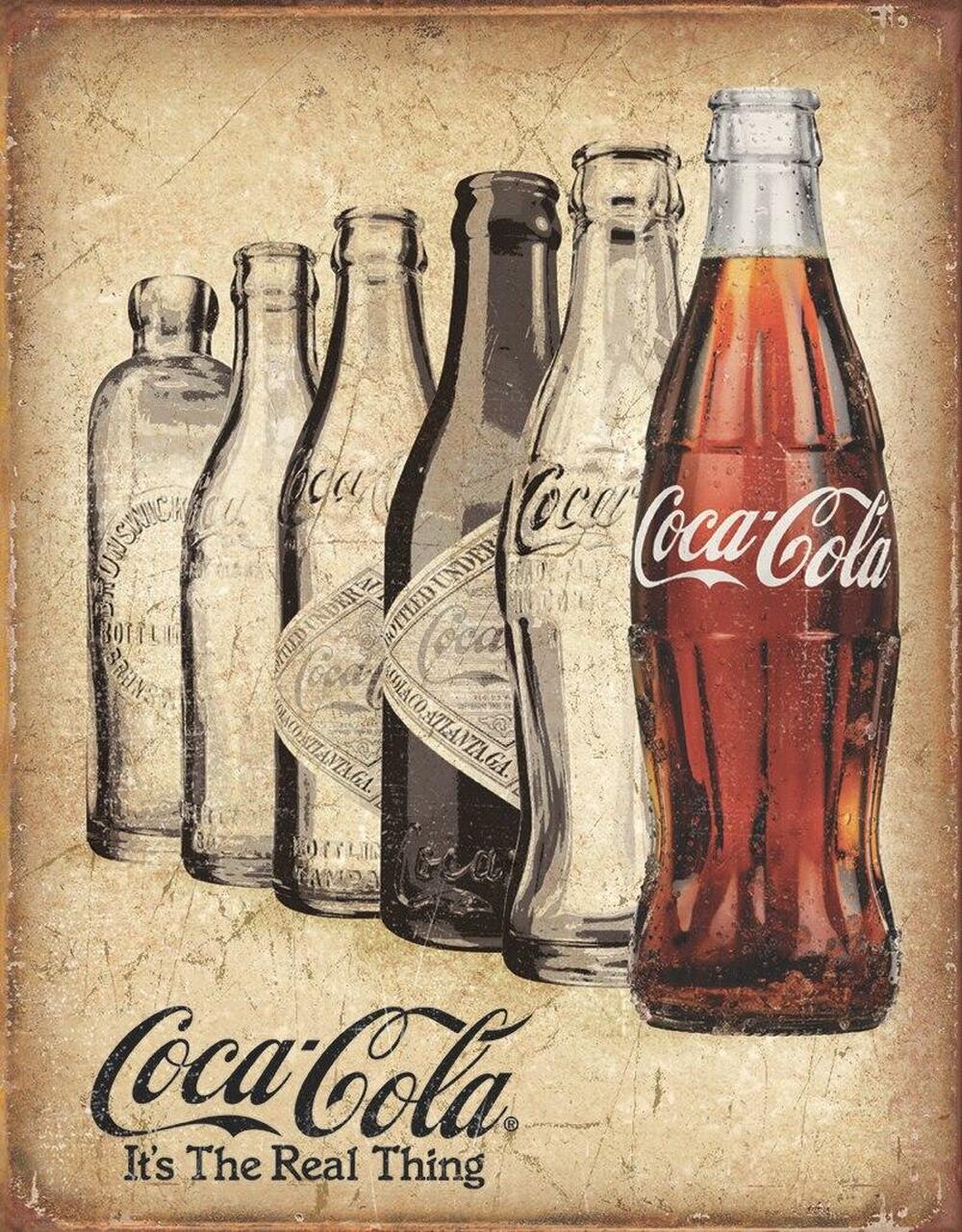 COKE - The Real Thing -12.5" x 16" Metal Tin Sign - 2252