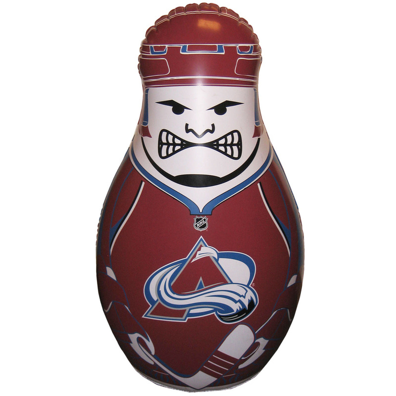 Kids inflatable toy punching bag with Colorado Avalanche hockey player graphics