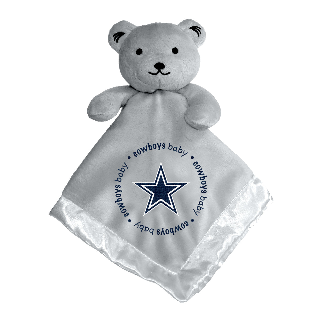 Dallas Cowboys NFL Gray Security Bear: Soft plush with embroidered logo, satin underside, and comforting design for fans.