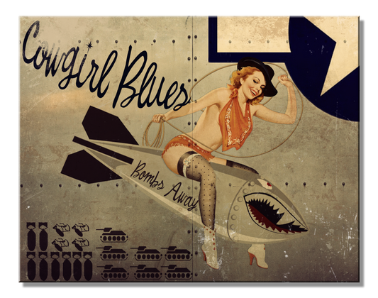 Cowgirl Blues 16" x 12.5" Metal Tin Sign - 2758