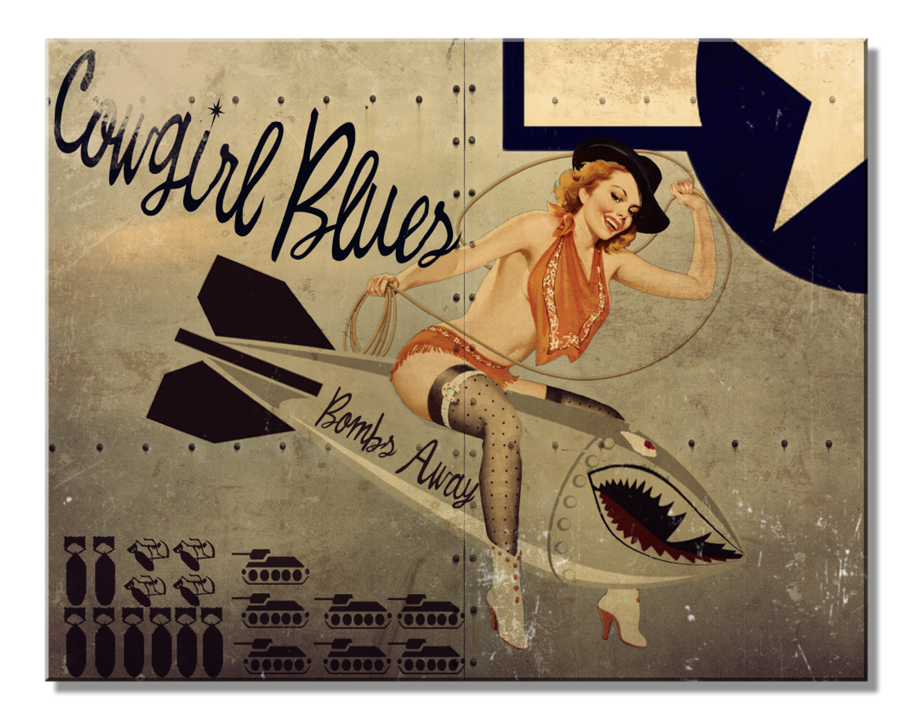 Cowgirl Blues 16" x 12.5" Metal Tin Sign - 2758