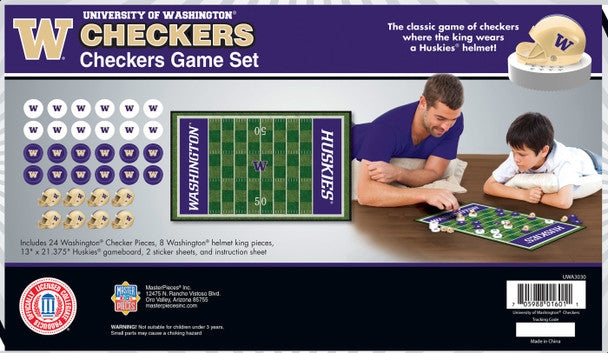 Washington Huskies Checkers Board Game by Masterpieces