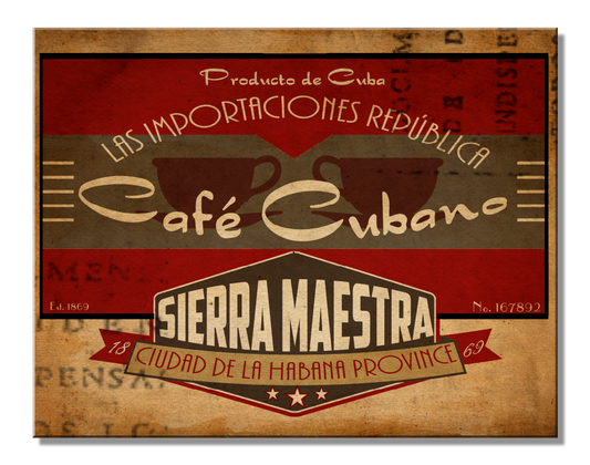 Cubano Coffee 16" x 12.5" Metal Tin Sign - 2770