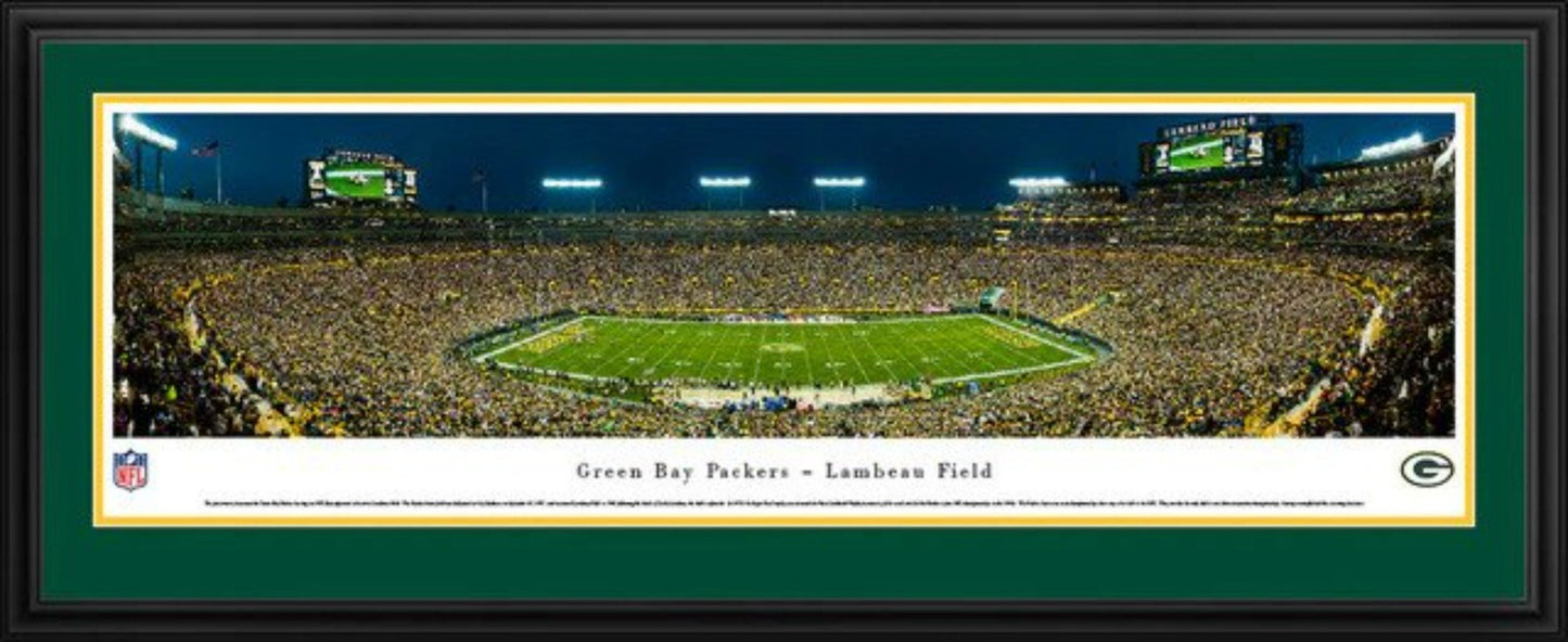 Green Bay Packers Lambeau Field at Night Panoramic Picture by Blakeway Panoramas
