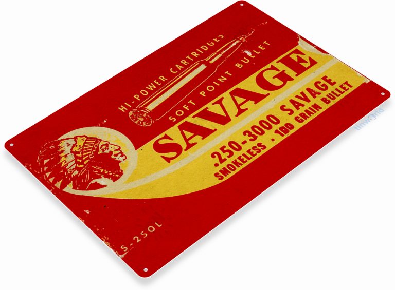 Savage Cartridges Metal Tin Sign D251