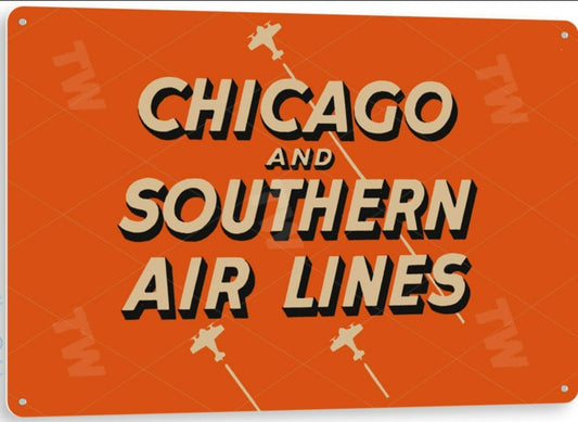 Chicago Southern Airlines Metal Tin Sign - D407