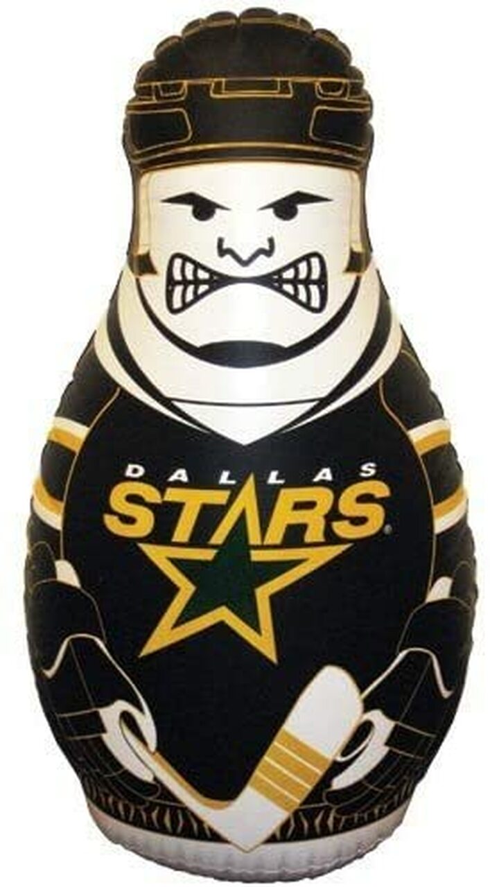 Kids inflatable toy punching bag with Dallas Stars hockey player graphics