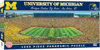 "Michigan Wolverines Stadium 1000-Piece Puzzle. Brand new, measures 13x39 inches. Made by Masterpieces."