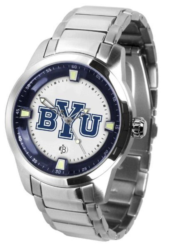 Brigham Young {BYU} Cougars Men's Titan Steel Watch by Suntime
