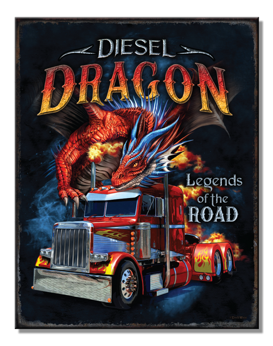 Diesel Dragon 16" x 12.5" Metal Tin Sign - 2759