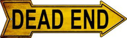 Dead End 5" x 17" Metal Arrow Sign A-154