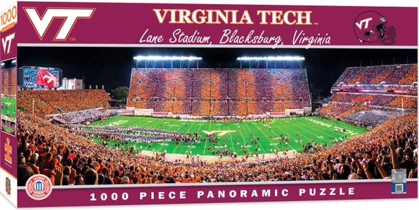 "Virginia Tech Hokies Lane Stadium 1000-Piece Puzzle. Brand new, measures 13x39 inches. Made by Masterpieces."