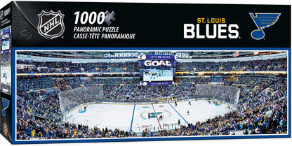 "St. Louis Blues Stadium 1000-Piece Puzzle. Brand new, measures 13x39 inches. Made by Masterpieces."