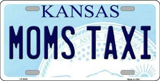 Moms Taxi Kansas 6" x 12" Novelty Metal License Plate Tag LP-6626