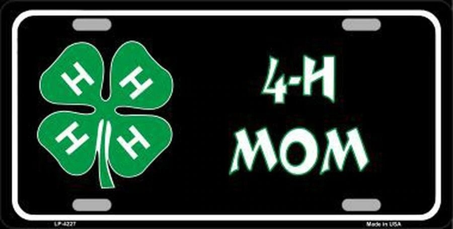 4-H Mom 6" x 12" Metal Novelty License Plate Tag - LP-4227