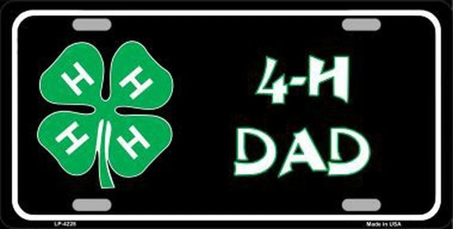 4-H Dad 6" x 12" Metal Novelty License Plate Tag - LP-4228