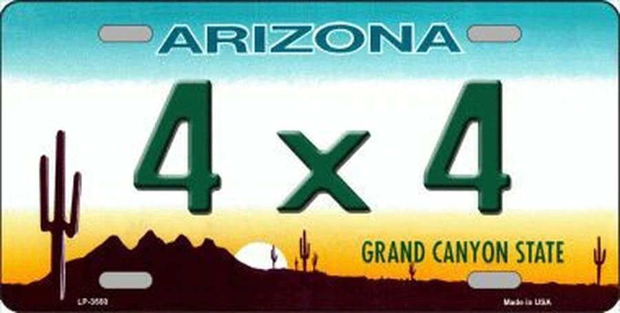 4X4 Arizona 6" x 12" Metal Novelty License Plate Tag - LP-3550