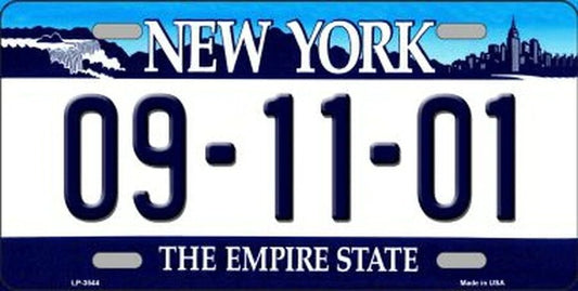 9 11 01 New York 6" x 12" Metal Novelty License Plate Tag - LP-3544